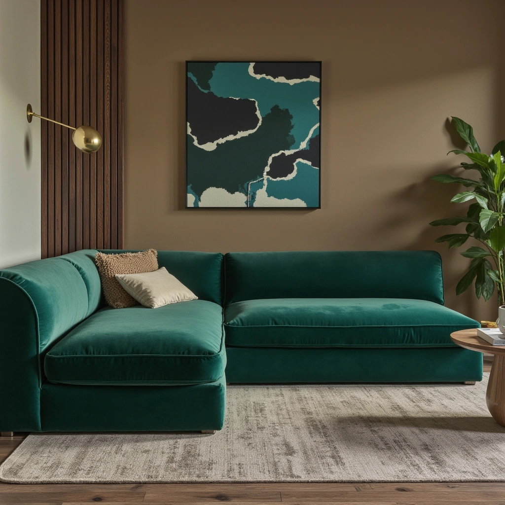 1. Plush Velvet Sectional for Luxe Comfort