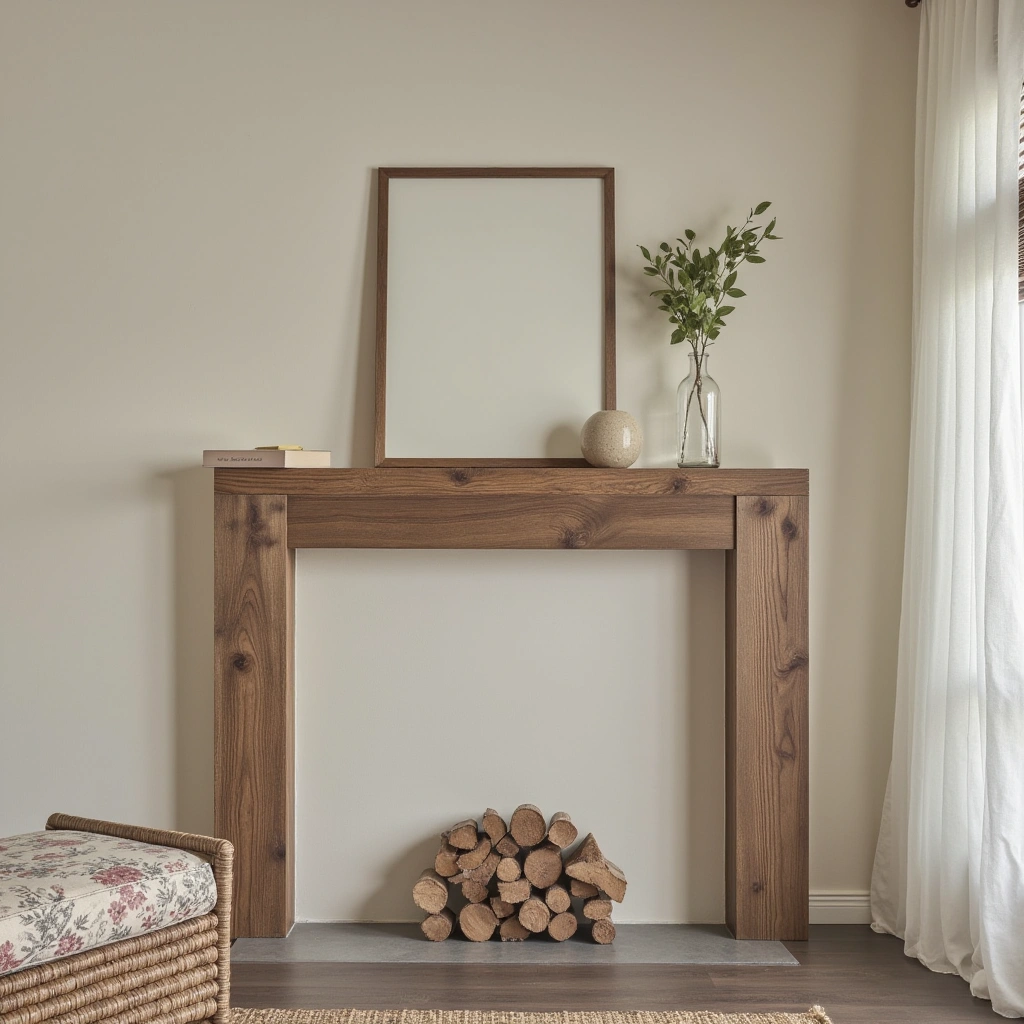 7. Simple Box Mantel with Clean Lines