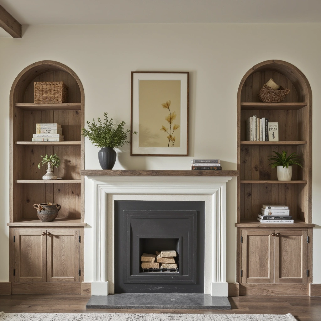 8. Mantel with Built-in Shelving