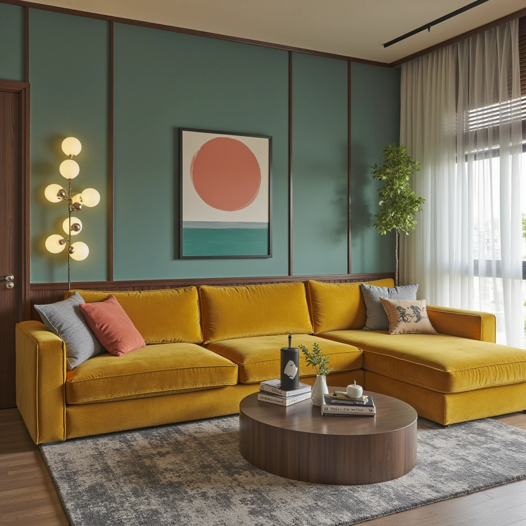 9. Bold Colors and Patterns for an Energetic Cozy Space