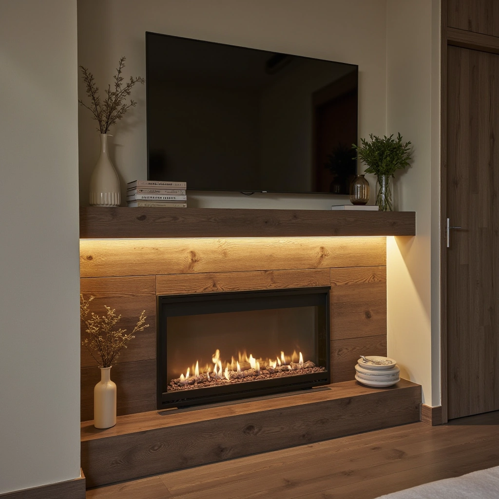 16. Mantel with Integrated LED Lighting