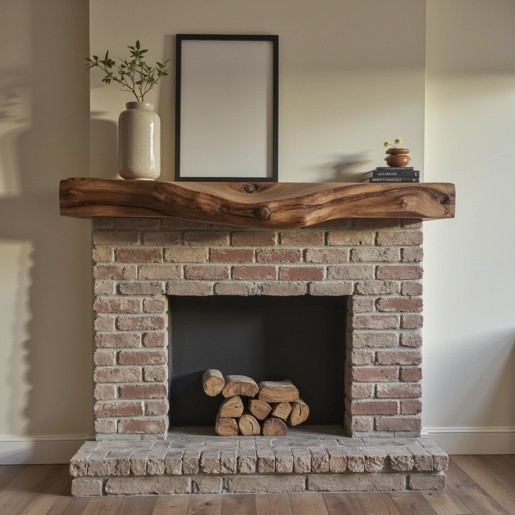 17. Live Edge Wood Mantel