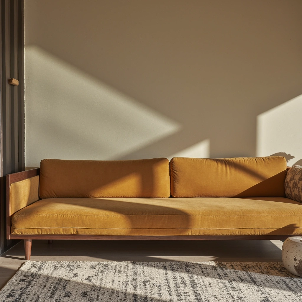 12. Mid-Century Modern Sectional for Retro Cozy Charm