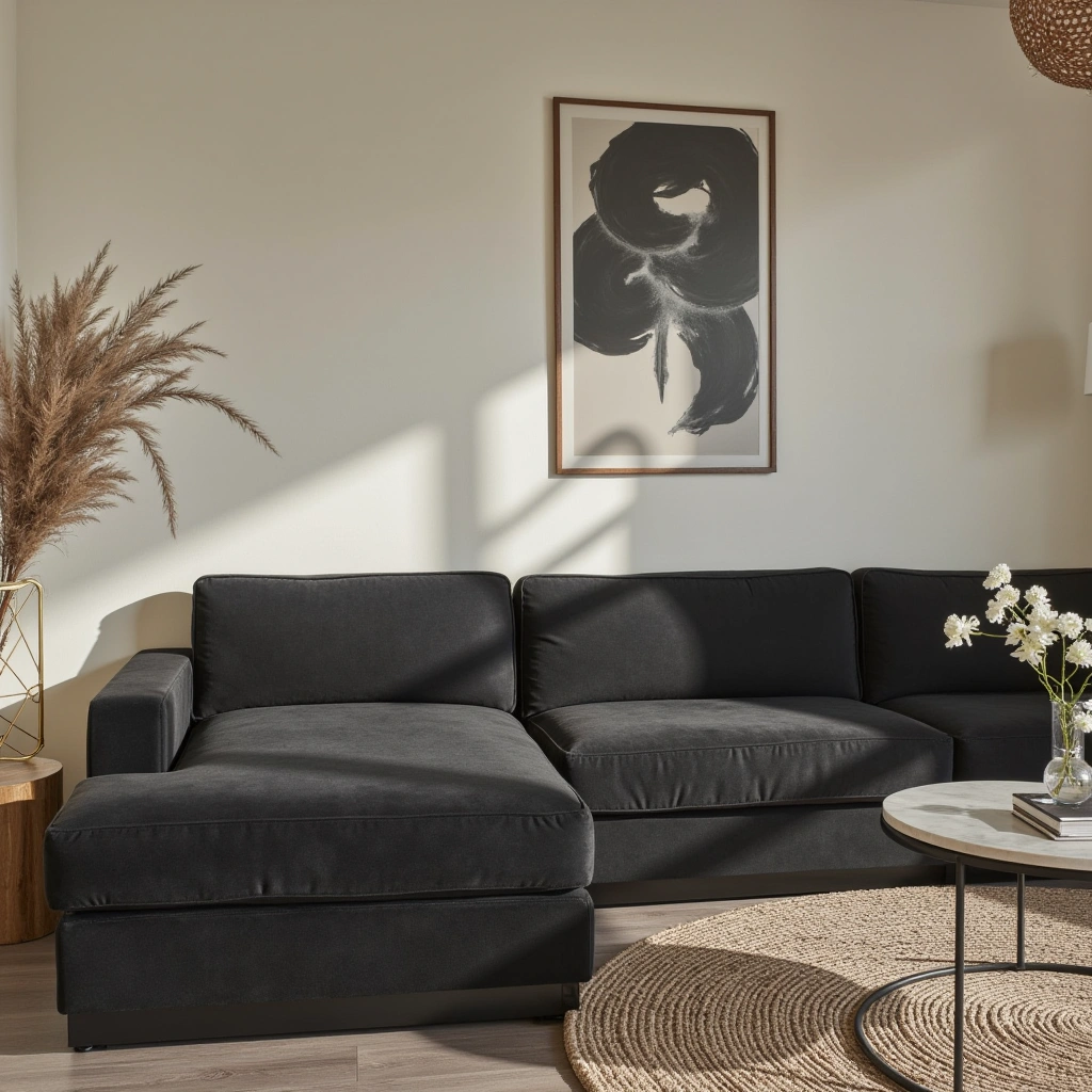 16. Black and White Sectional for Modern Cozy Contrast