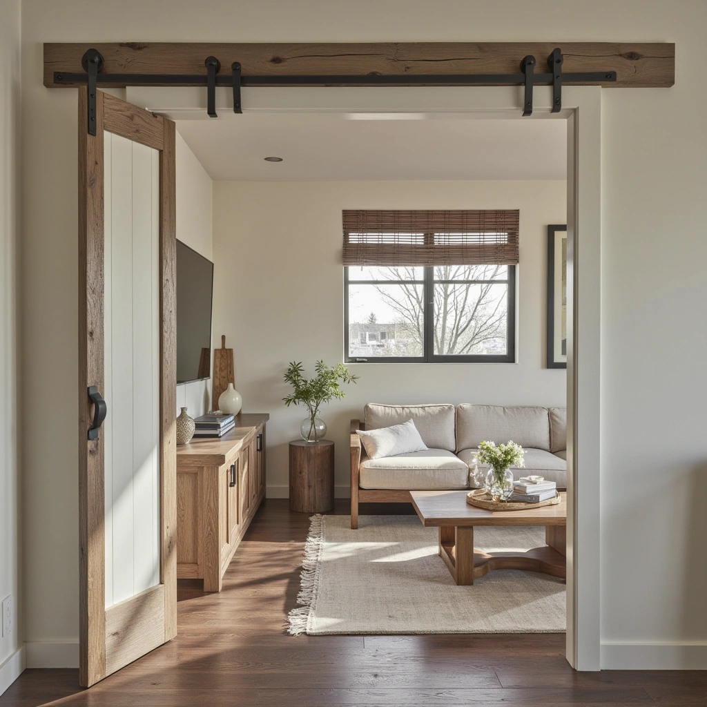 4. Statement Barn Doors as Room Dividers
