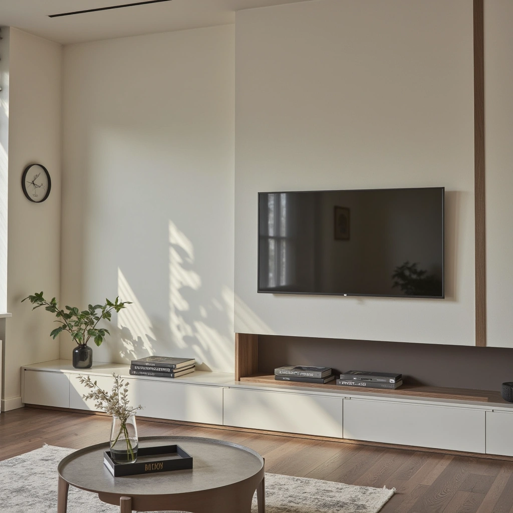 12. Minimalist Floating White Mantel