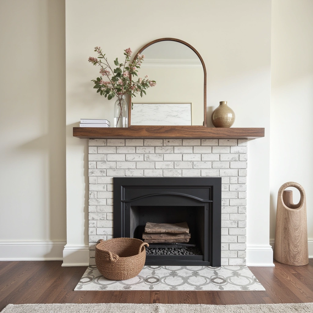 14. Tile-Accented Fireplace Mantel