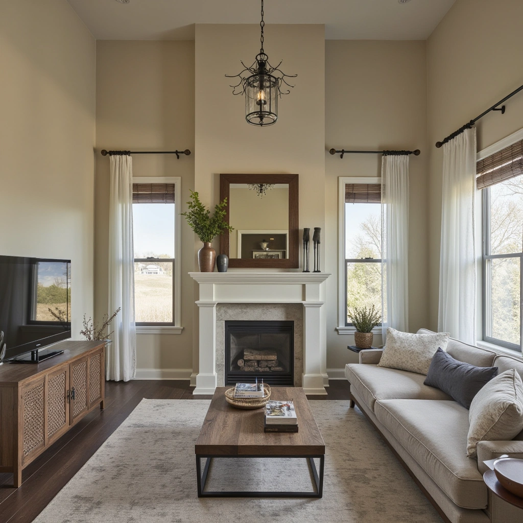 4. Farmhouse Lighting with Rustic Fixtures