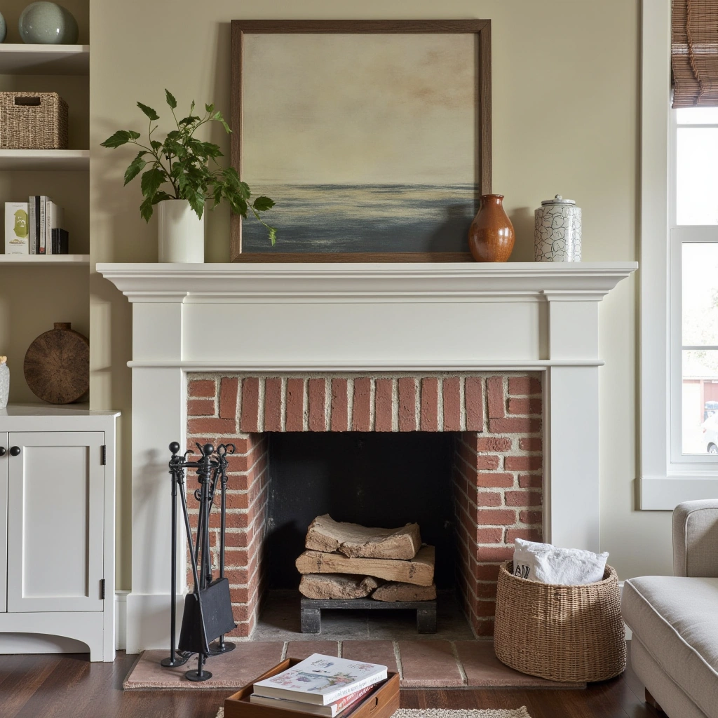 7. Farmhouse Fireplace as a Cozy Focal Point