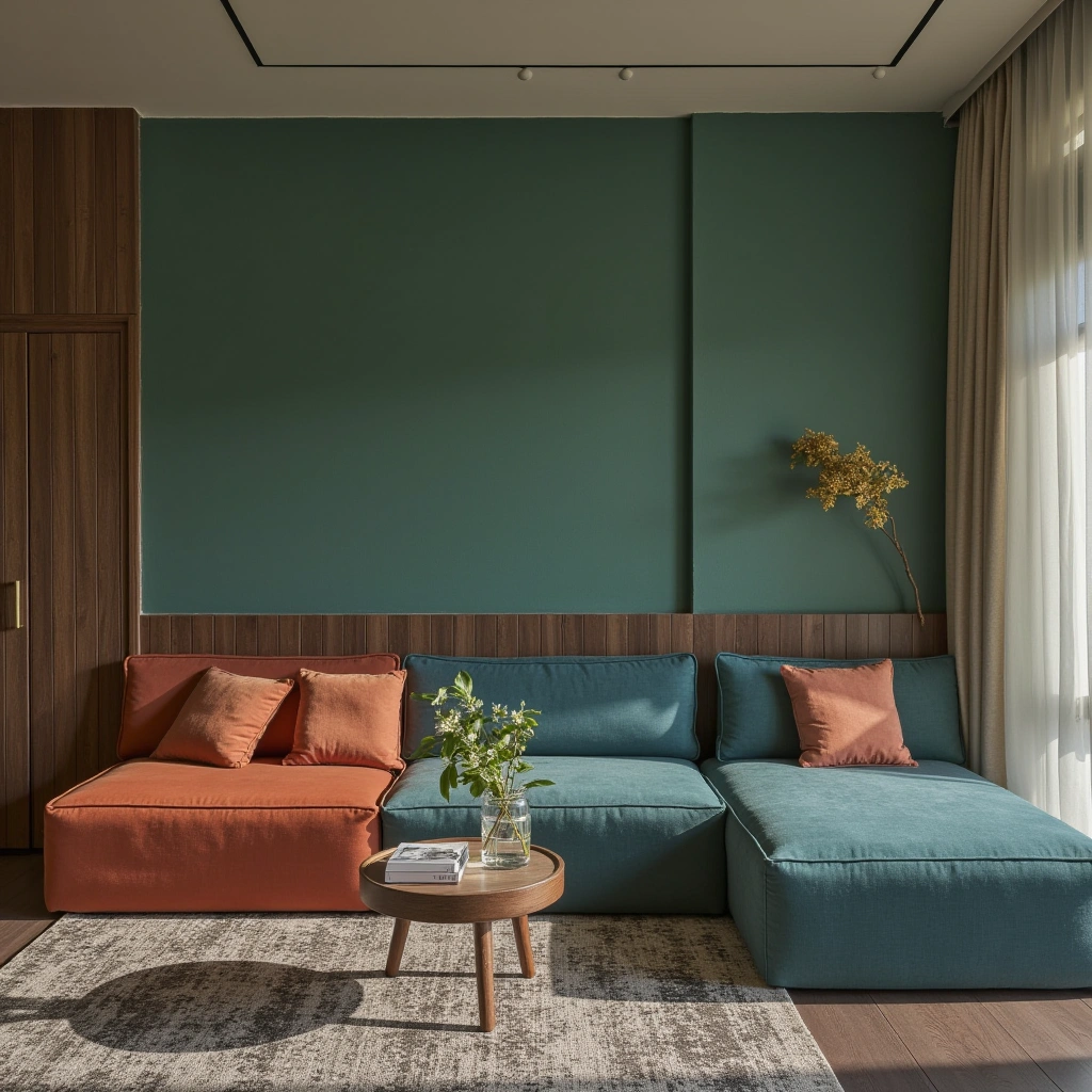 2. Bold Color Block Oversized Sectional