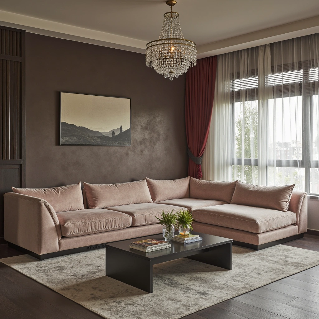 13. Formal Living Room with Oversized Sectional and Elegant Accents
