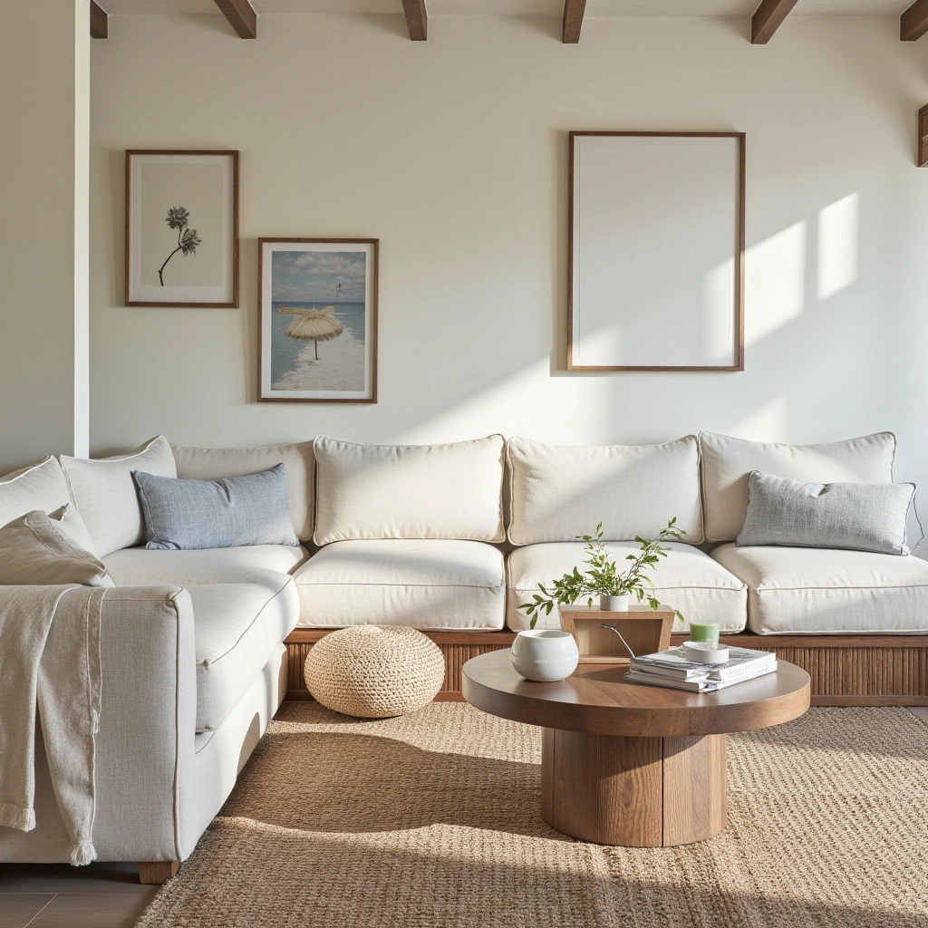 16. Coastal Style Oversized Sectional with Light, Airy Vibes