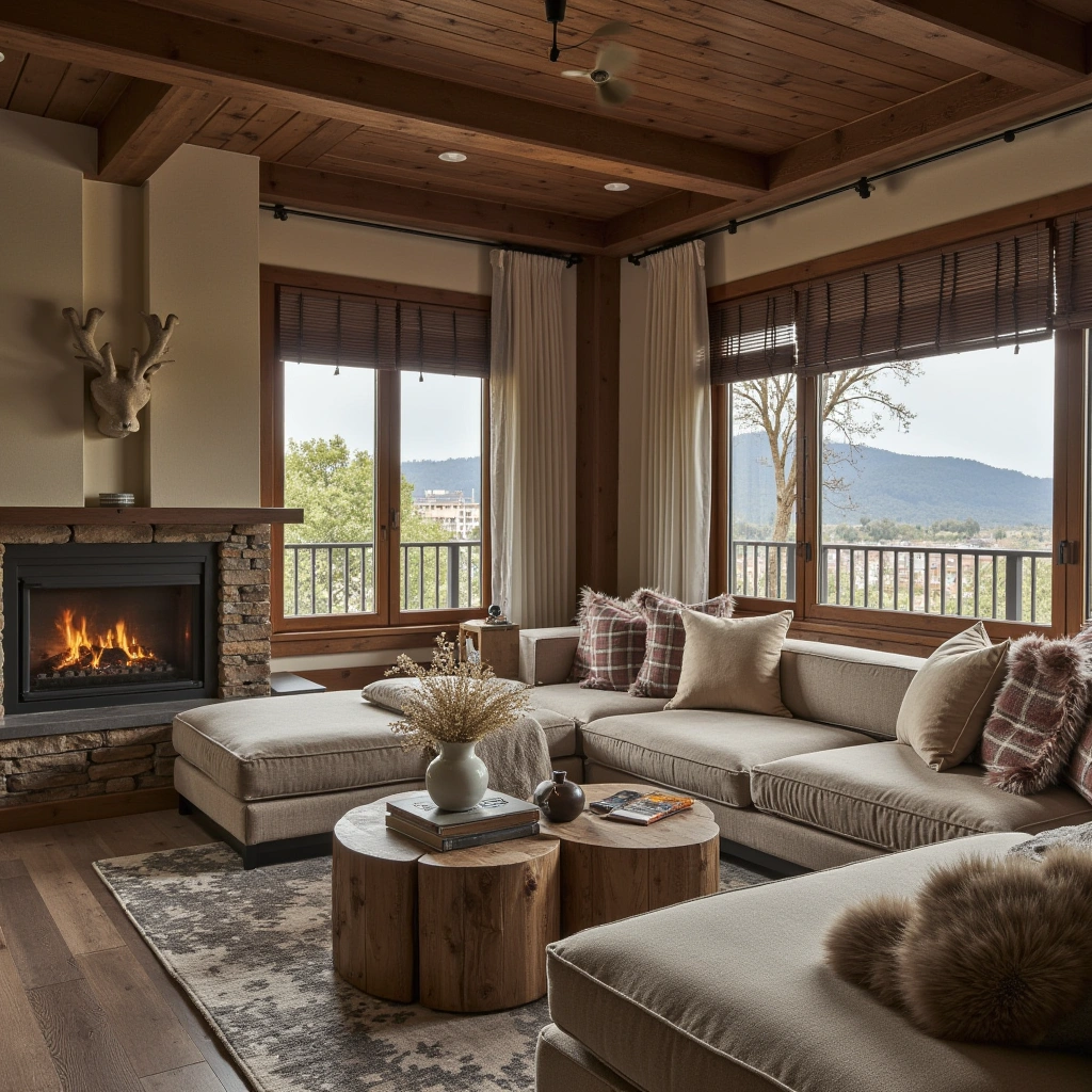 18. Rustic Cabin Oversized Sectional with Cozy Appeal