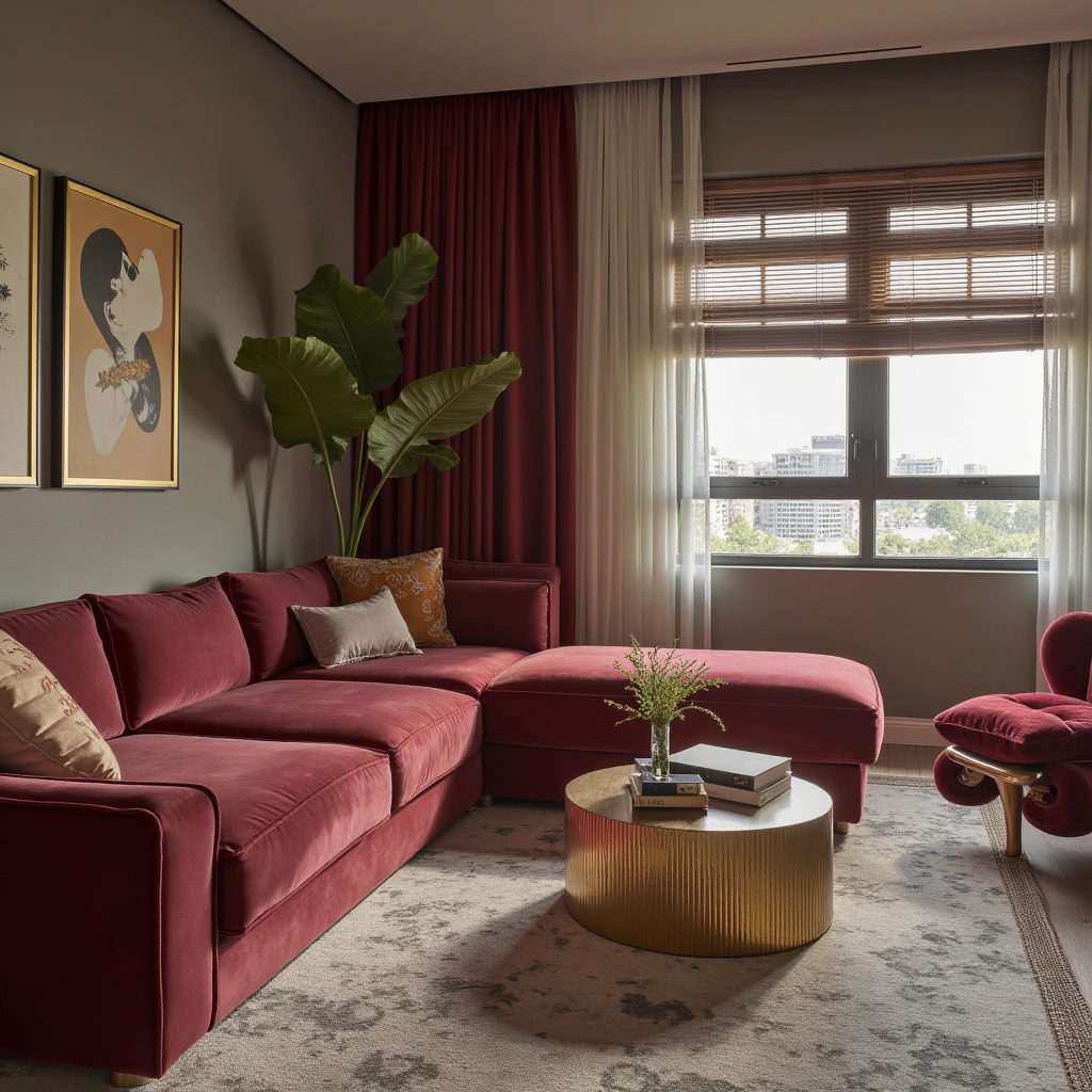 21. Glamorous Oversized Sectional with Metallic Accents