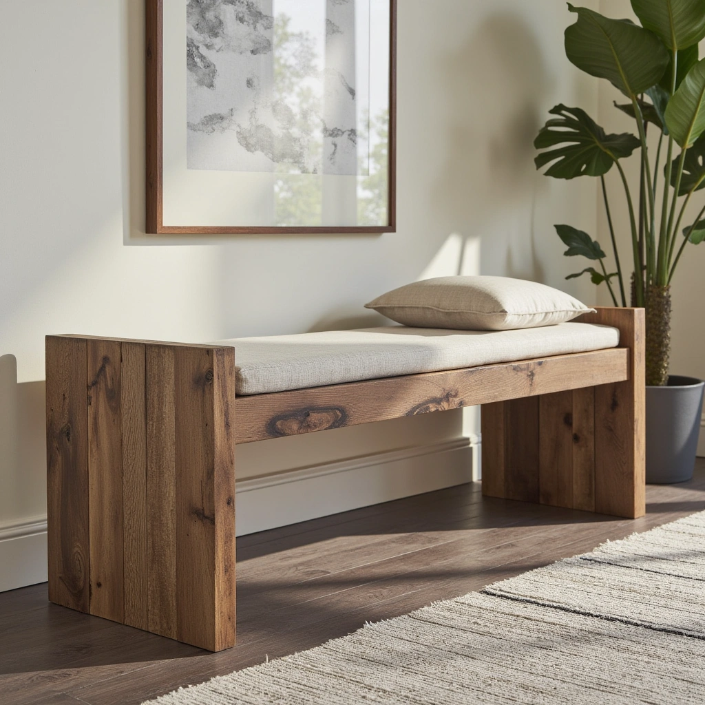 14. Reclaimed Wood Benches