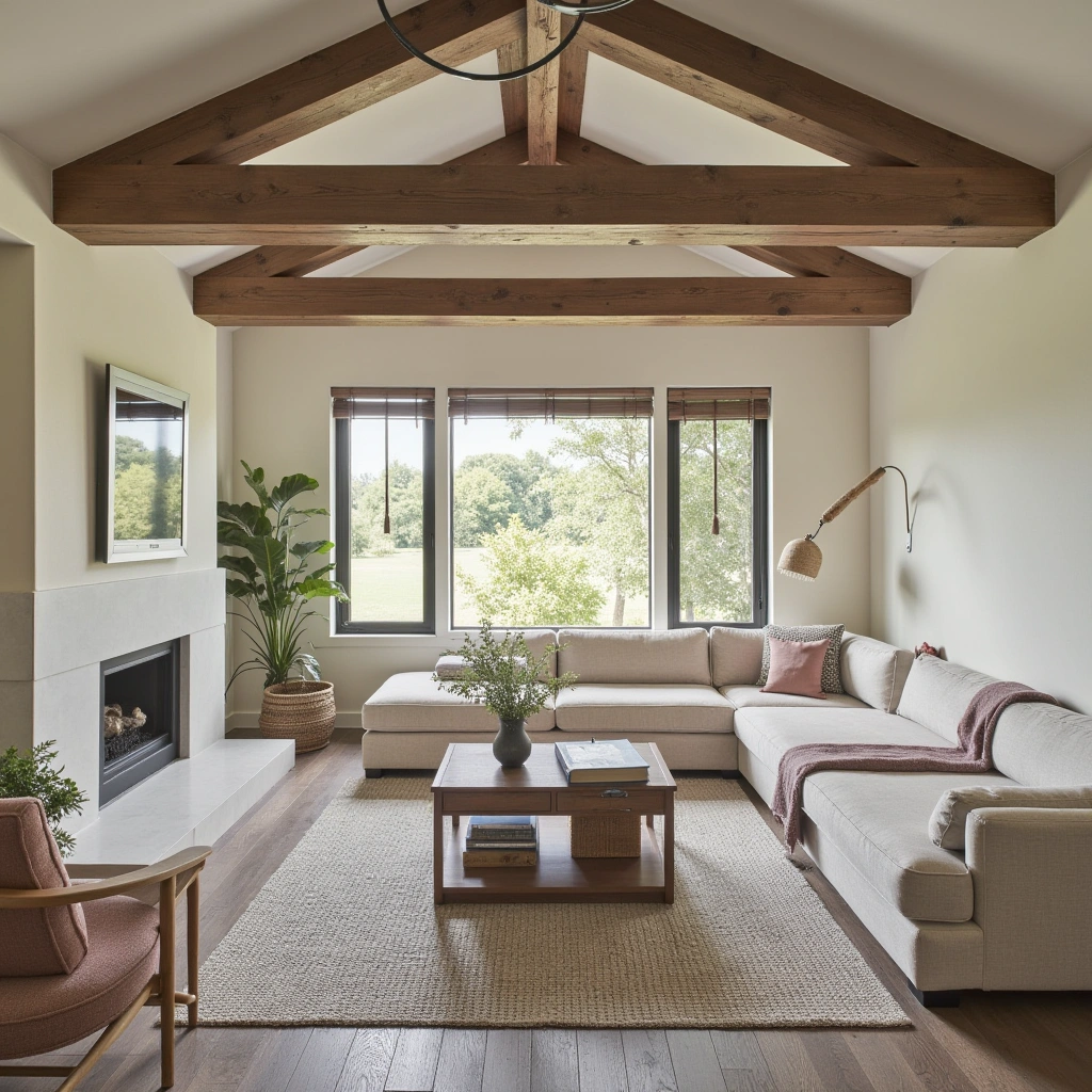 1. Exposed Wood Beams for Rustic Charm