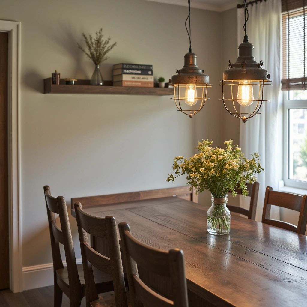 15. Industrial-Style Farmhouse Lighting