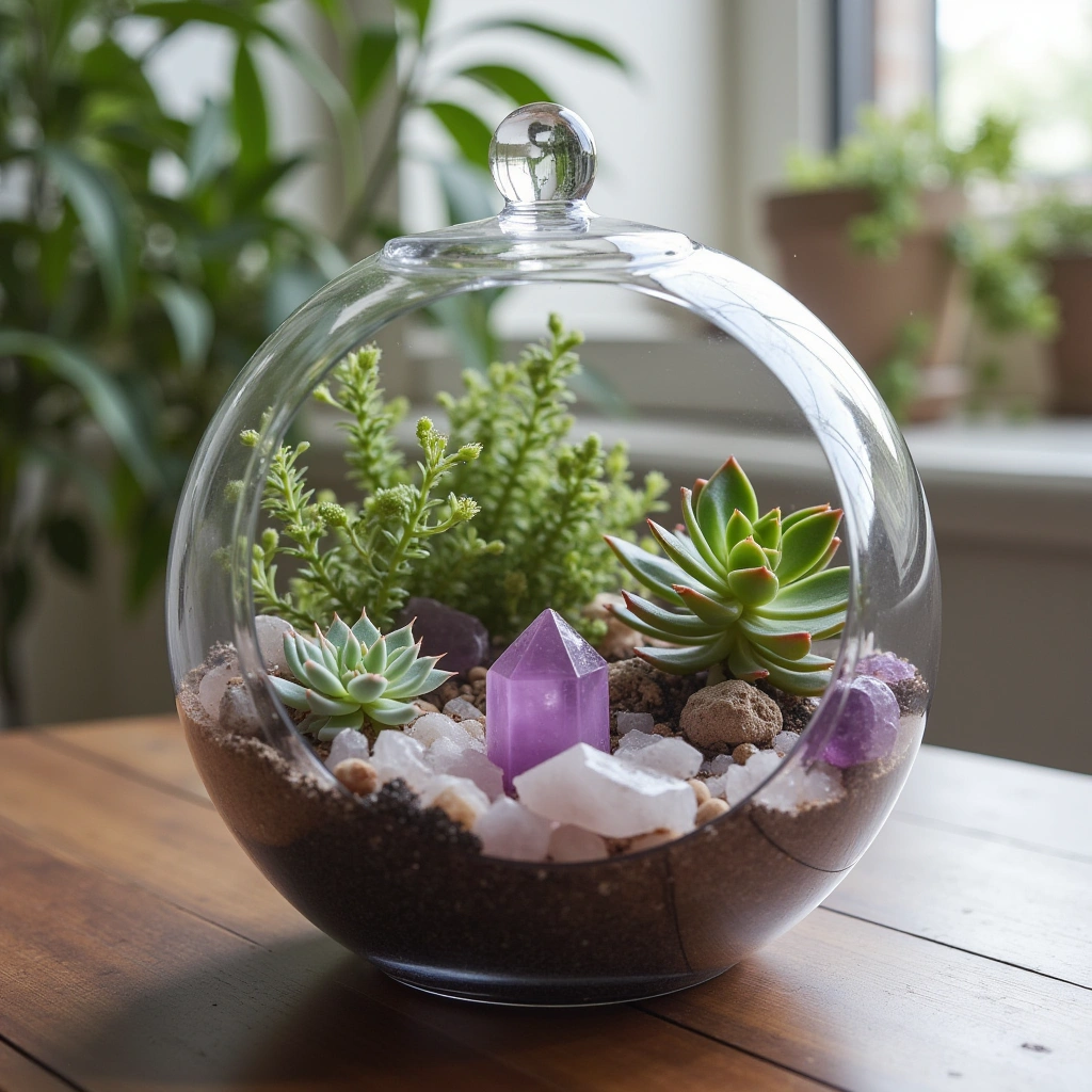 16. Crystal and Gemstone Terrarium