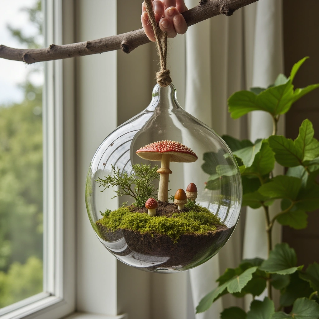 5. Hanging Mushroom Terrarium
