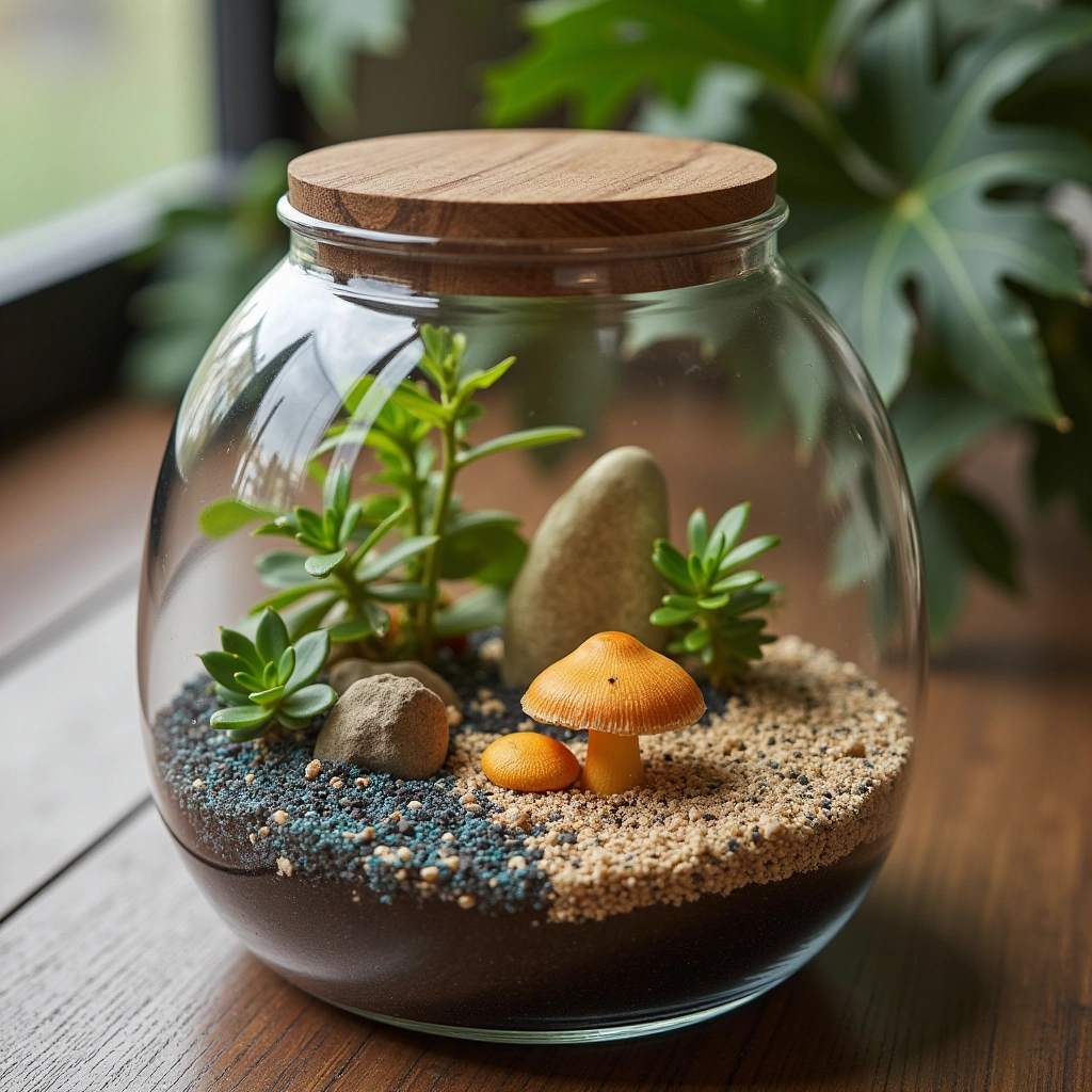 6. Colorful Pebbles Mushroom Base