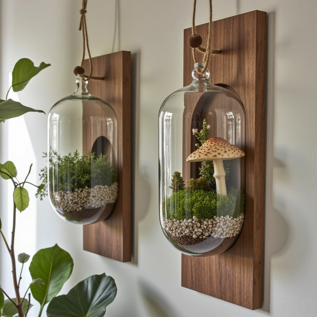 16. Wall-Mounted Mushroom Terrarium