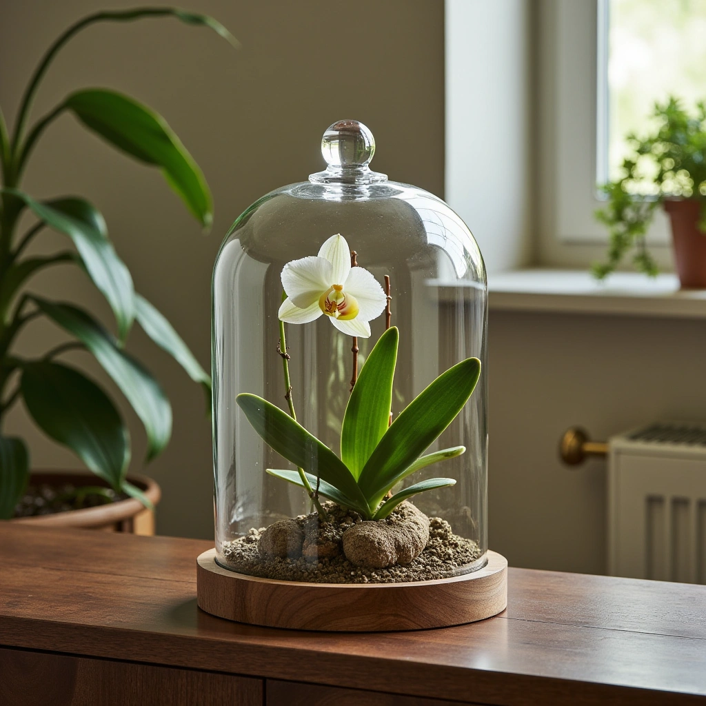 1. Classic Glass Dome Orchid Terrarium
