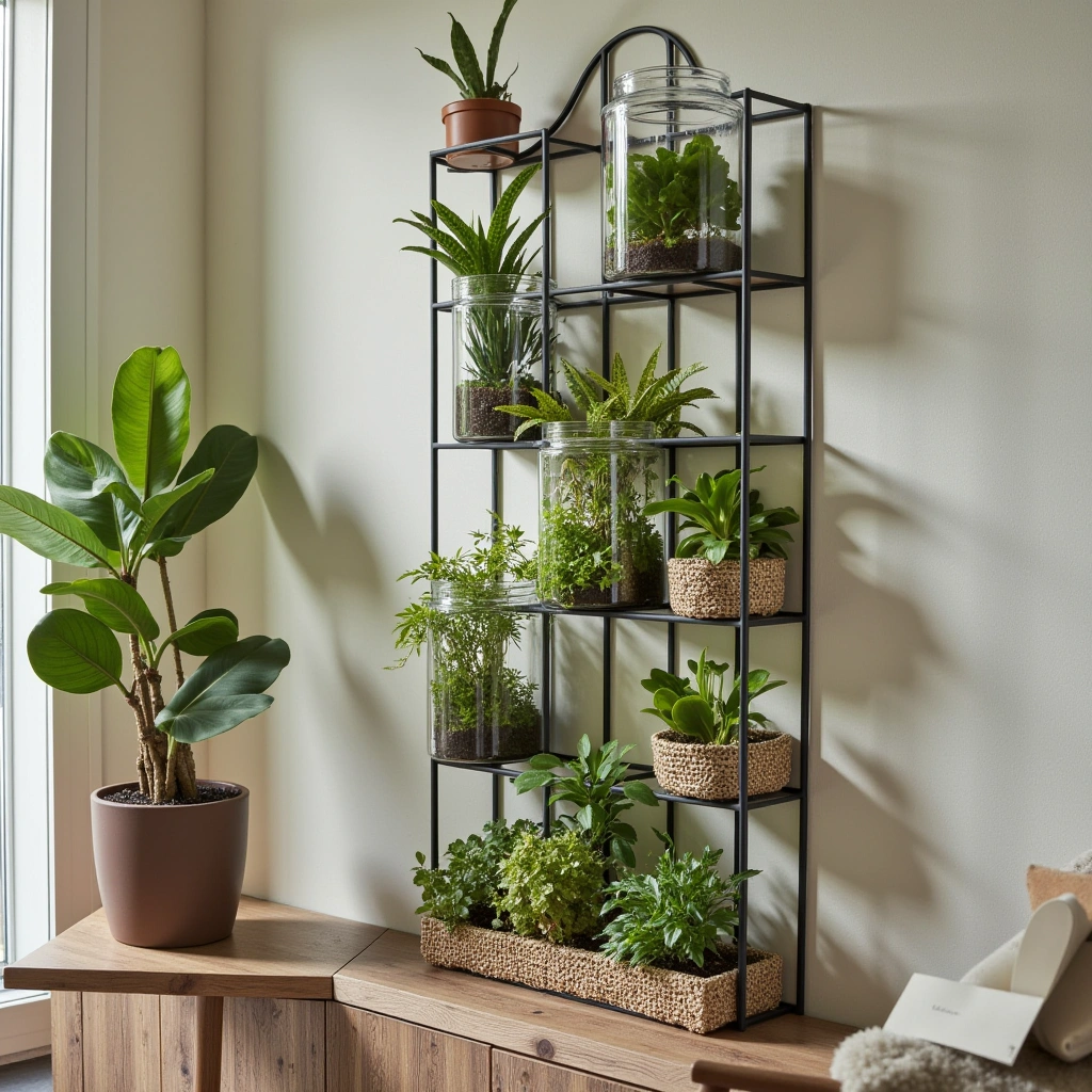 6. Vertical Orchid Terrarium Wall Display