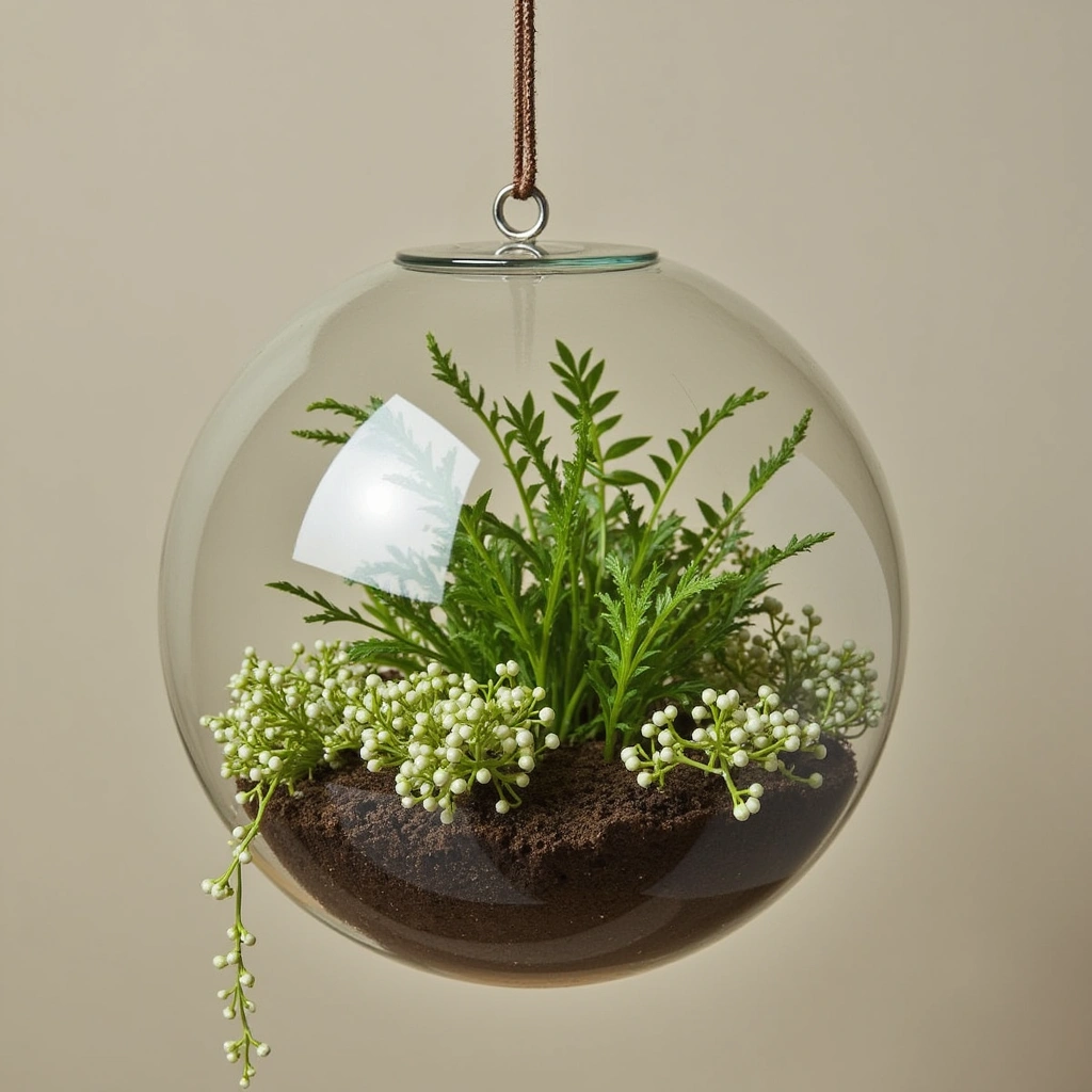 4. Hanging Globe Terrarium: Space-Saving Greenery