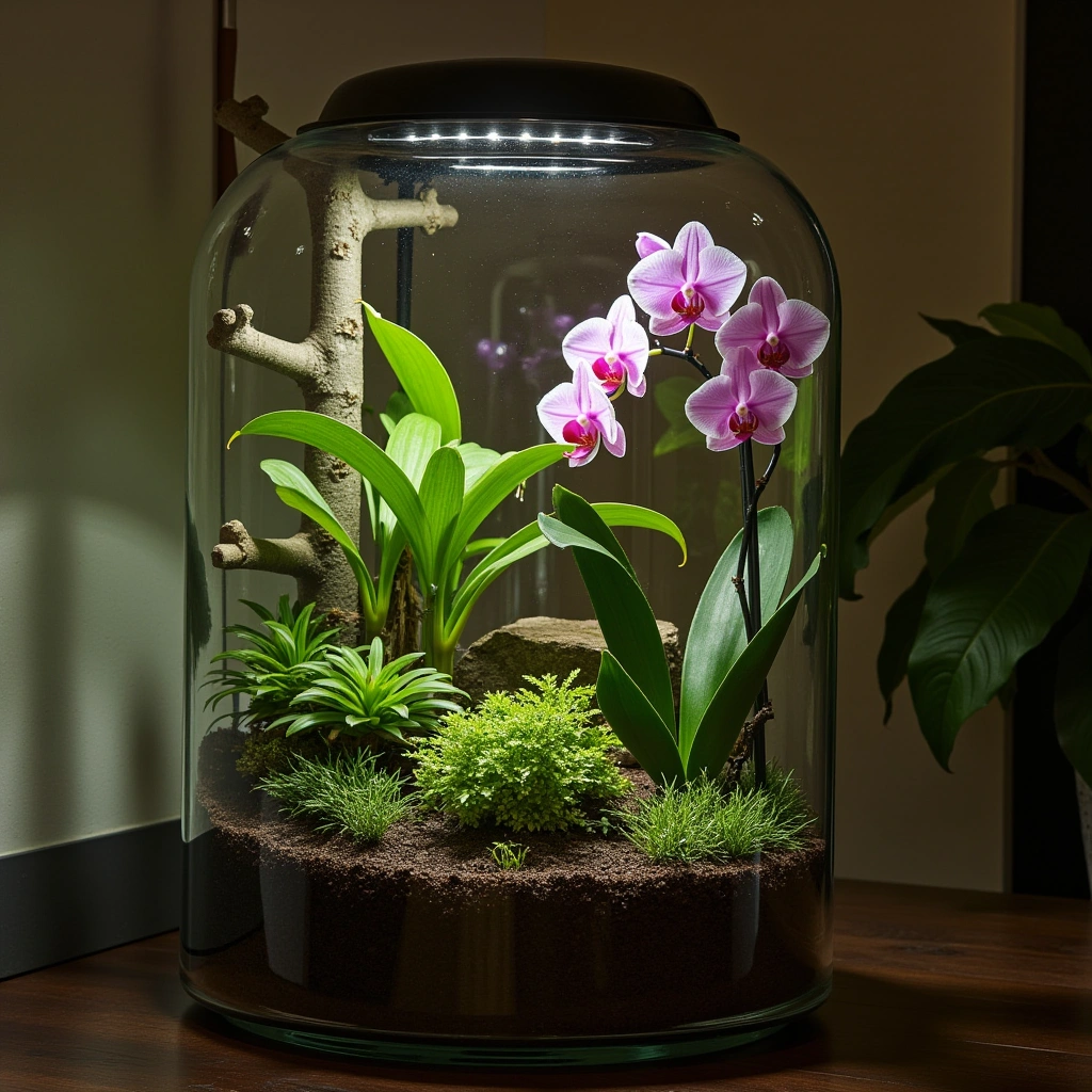 10. LED-Lit Orchid Terrarium