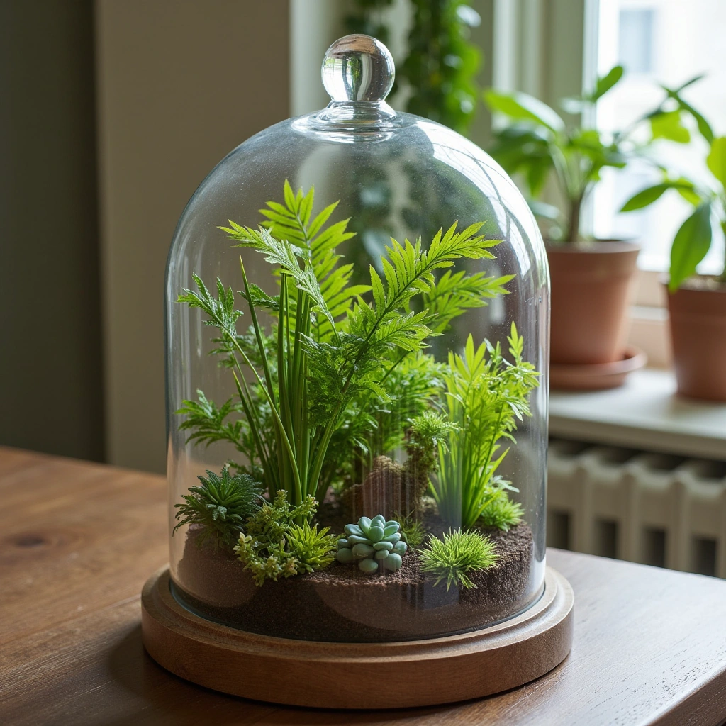 8. Large Glass Dome Terrarium: Statement Centerpiece