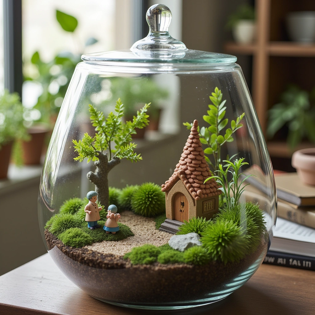 10. Miniature Fairy Garden Terrarium: Magical and Playful