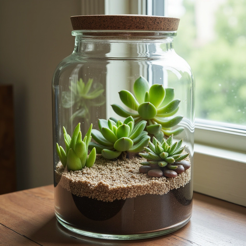 11. Succulent Closed Terrarium: Low-Maintenance Beauty