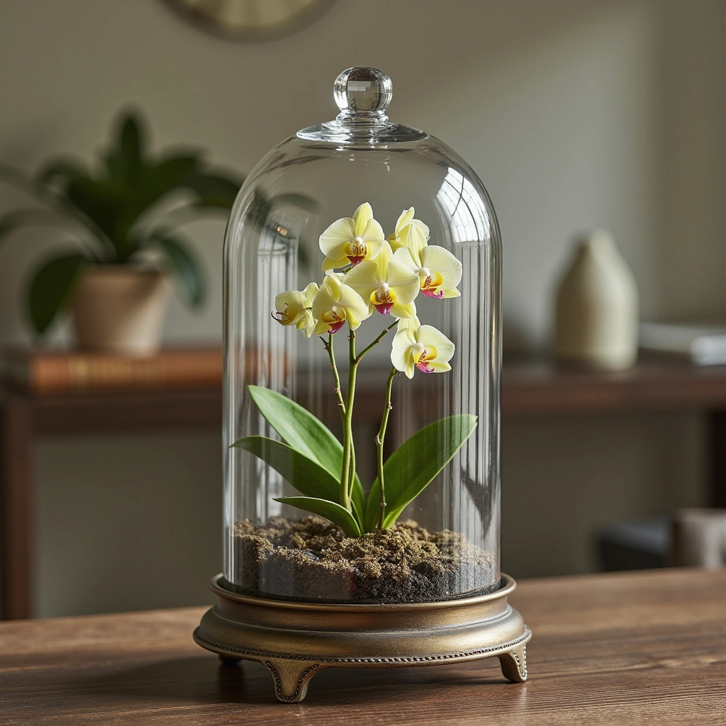 16. Vintage Cloche Orchid Terrarium