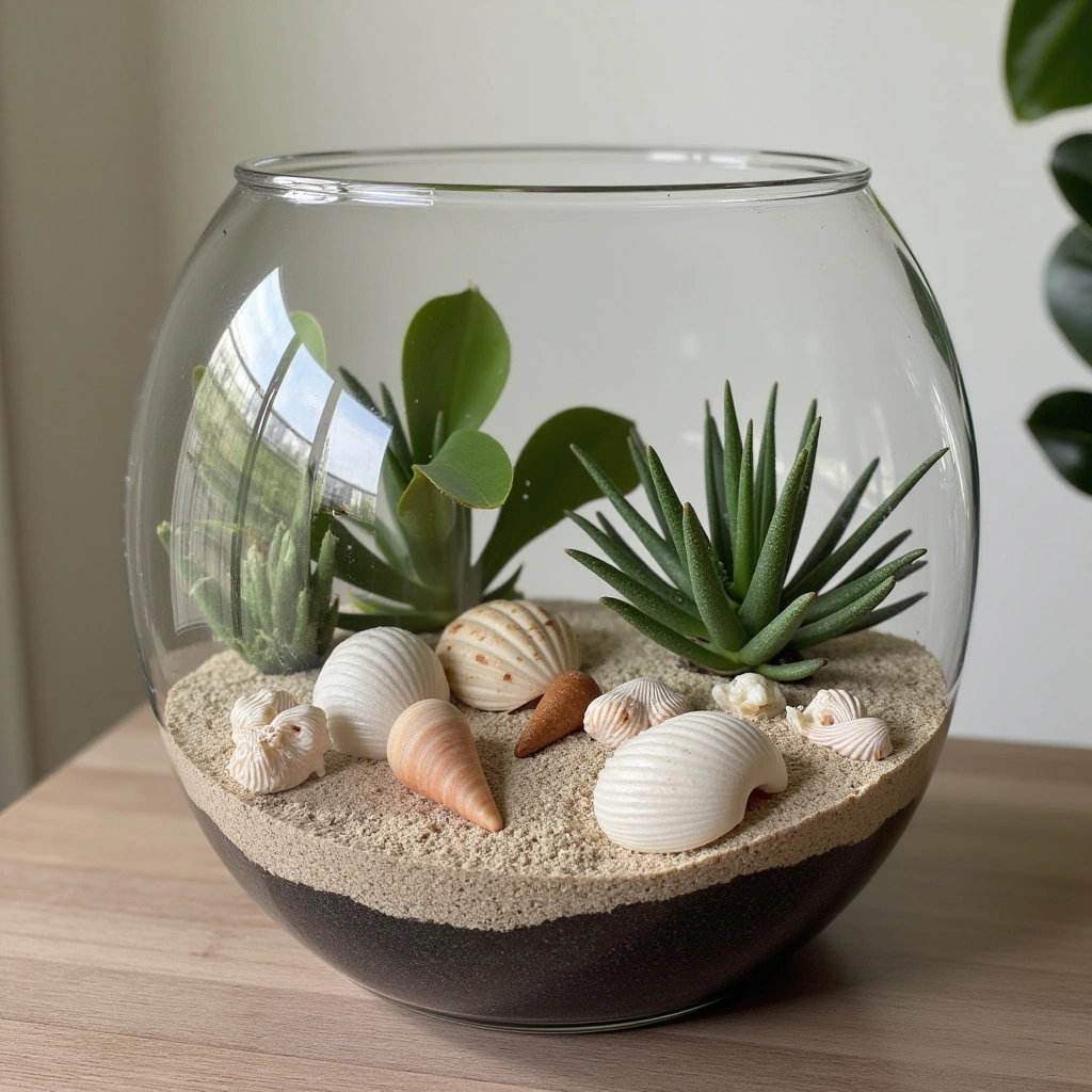 12. Coastal-Inspired Closed Terrarium: Beach Vibes Indoors