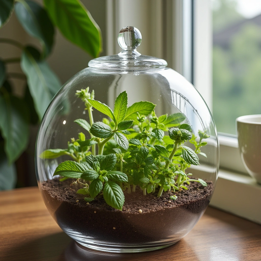 16. Edible Herb Terrarium: Functional and Fresh