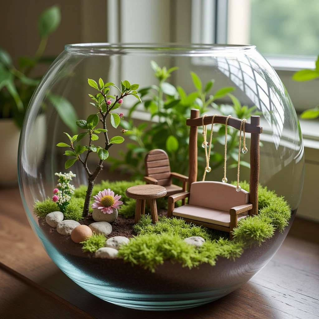 11. Whimsical Fairy Furniture Terrarium