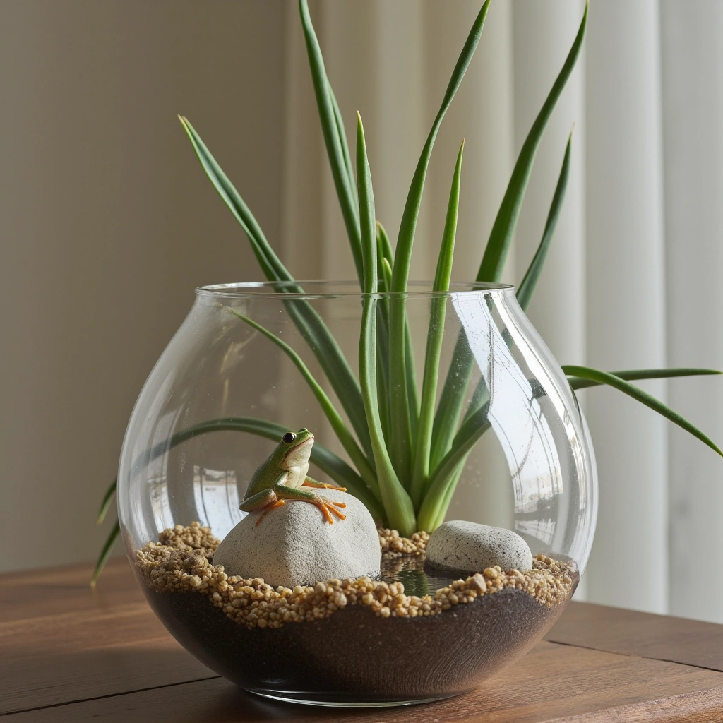 2. Zen-Inspired Minimalist Frog Terrarium