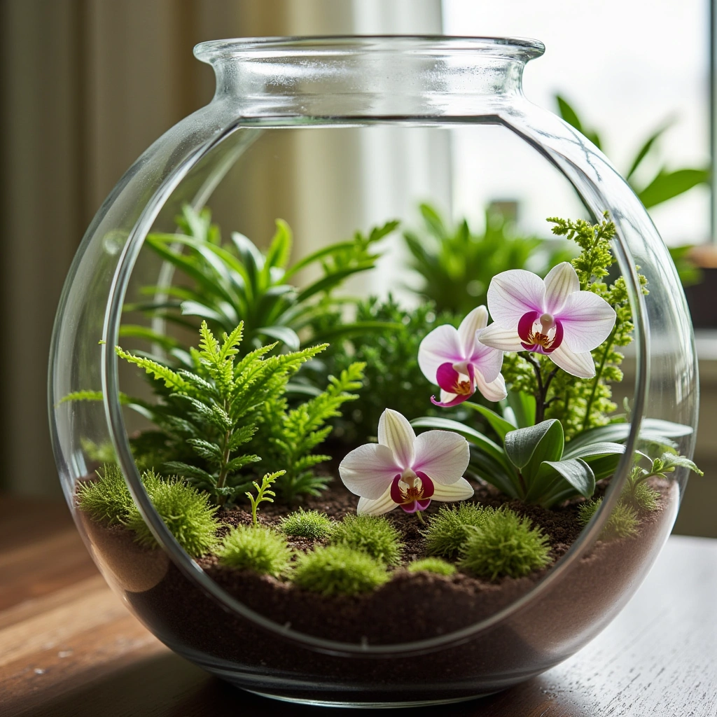 10. Fern and Orchid Terrarium