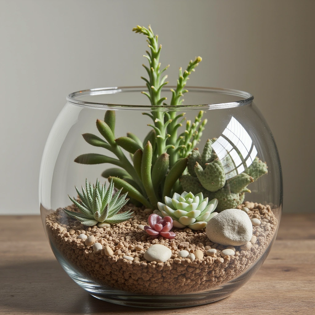 15. Desert Terrarium with Driftwood