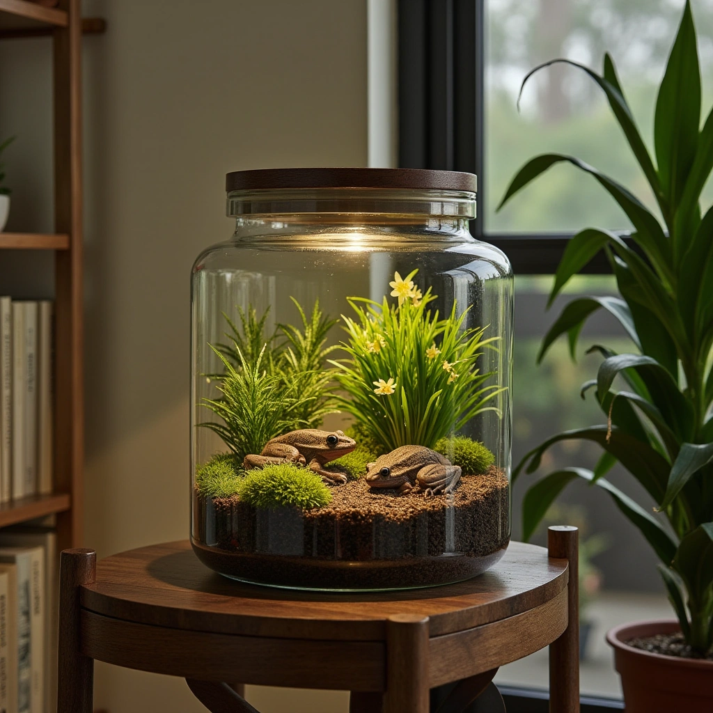 17. Miniature Jungle with Frogs