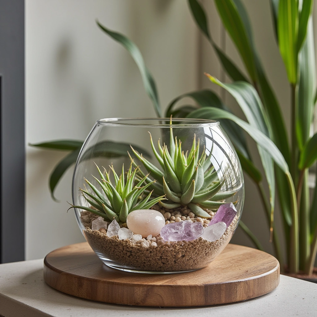 18. Air Plant and Crystal Terrarium