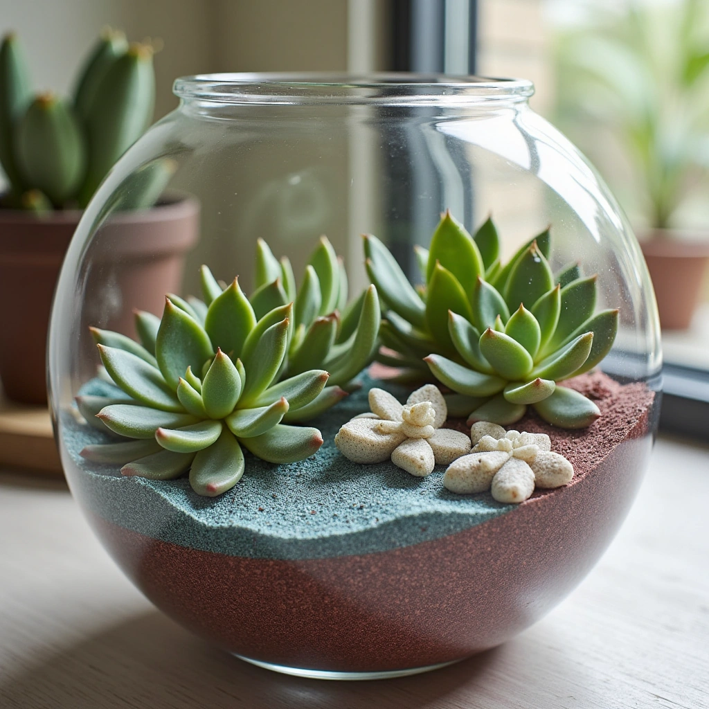 19. Succulent and Sand Art Terrarium