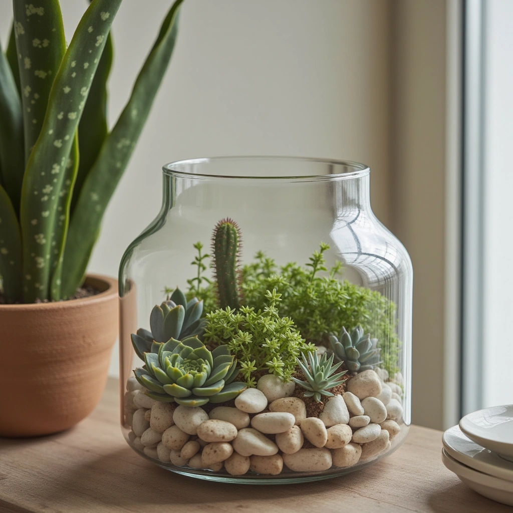 13. Beach Pebble and Succulent Mix