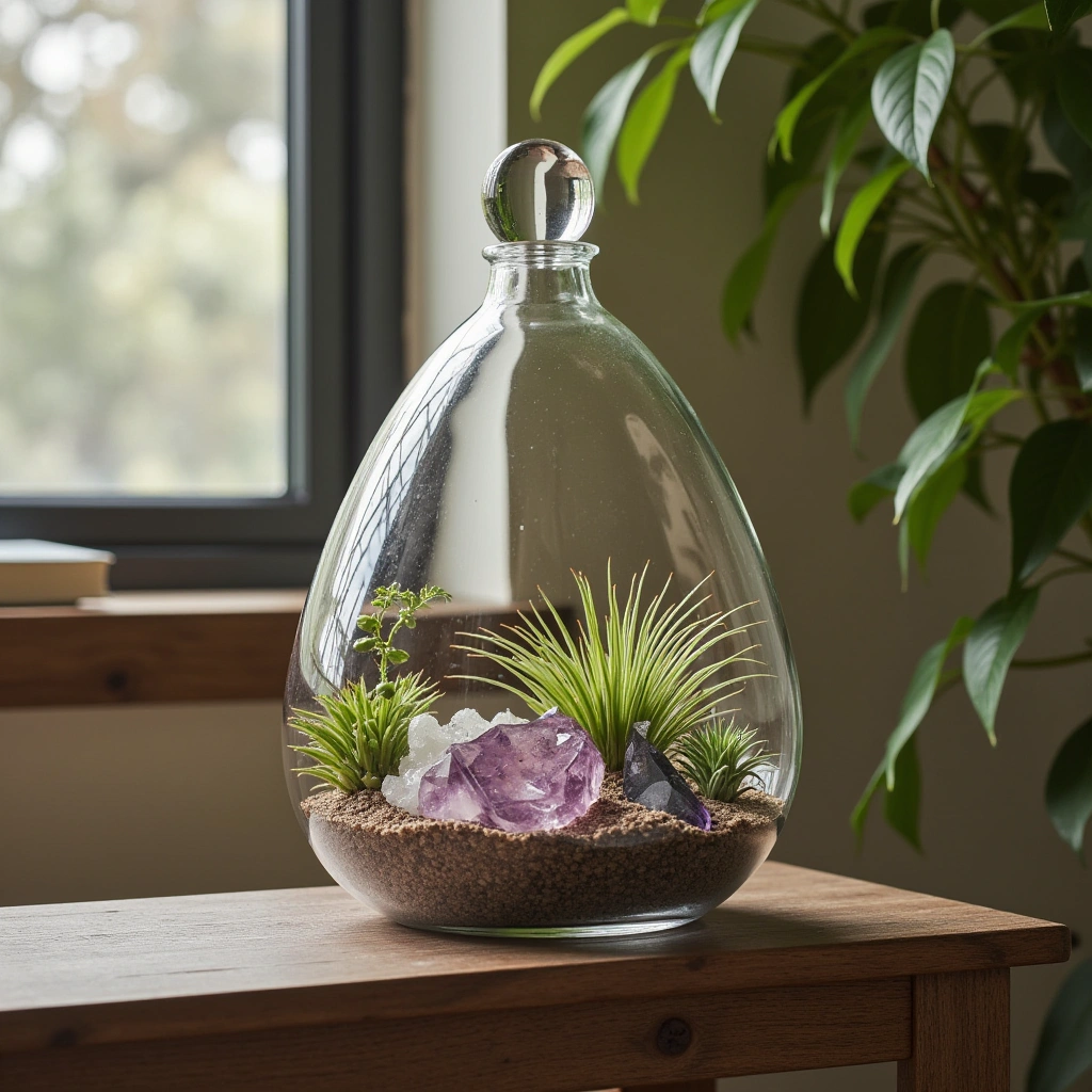 16. Air Plant and Crystal Terrarium